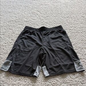 Champion Black Athletic Shorts with Gray Panels